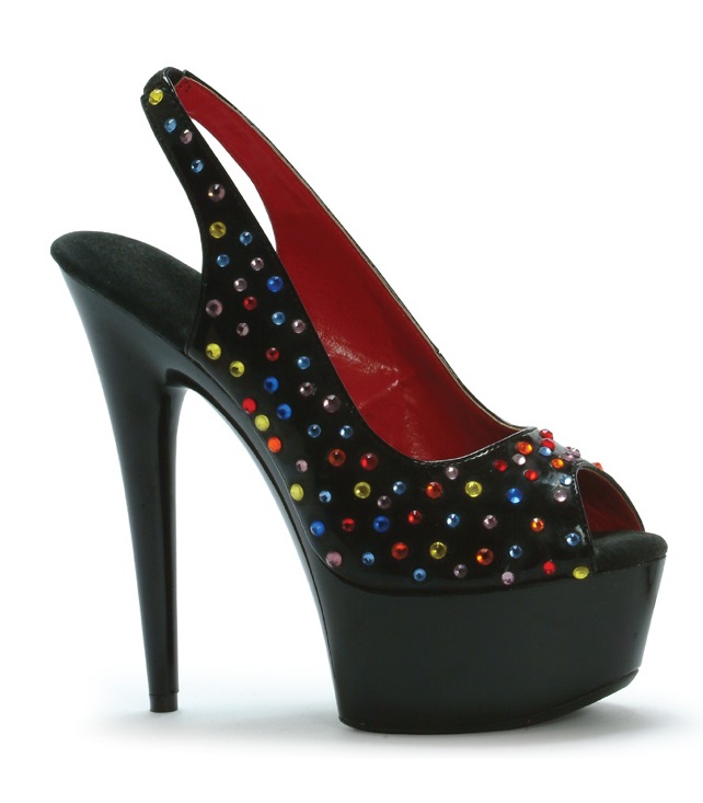 Bedazzled - 6 Inch Peep Toe with Rhinestones